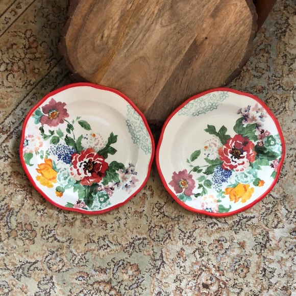 THE PIONEER WOMAN Set-of-2 “Country Garden” Stoneware Salad Dessert Plate 8.5-9” - Picture 3 of 17